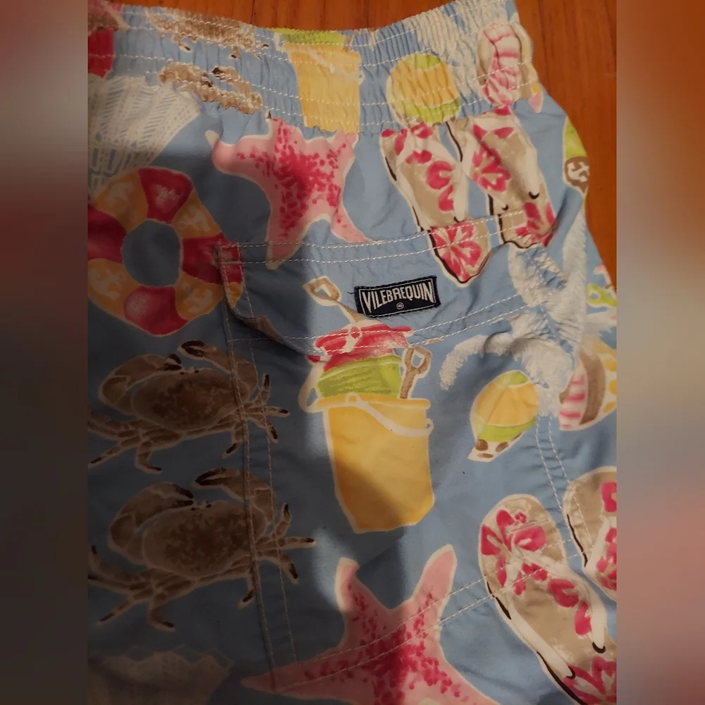 Vilebrequin Swim Trunks Board Shorts Blue Size XXXL Starfish Beach Crabs Coastal - Picture 8 of 12